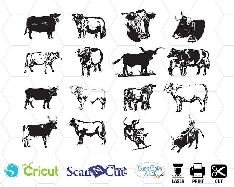 Cow Svg Ox Svg Bull Svg, Farm Animal Svg 