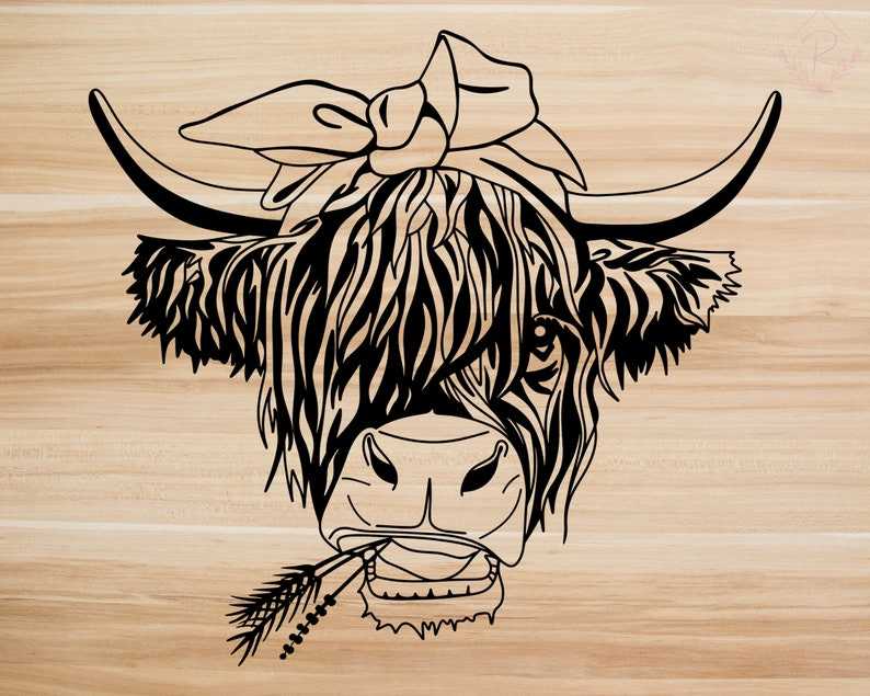 Highland Cow Svg Highland Heifer Svg Cow Svg Scottish Highland Cow with Flower Svg#6