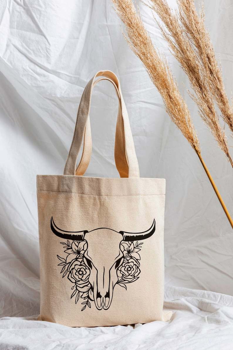 Cow Skull with Feathers SVG, Cow Skull Svg File#4