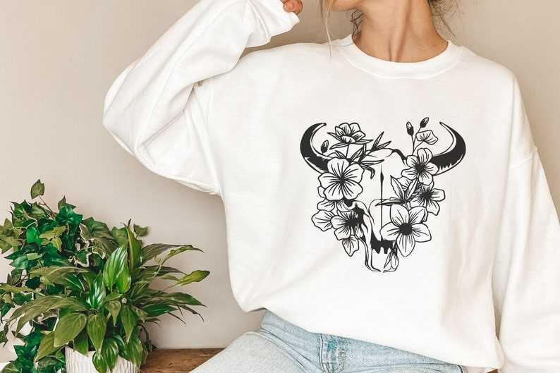 Cow Skull Floral Svg Western Svg,Country SVG,Cow Skull Svg 