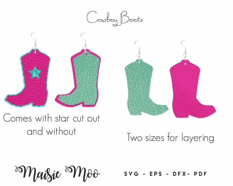 Cowgirl Western Earring SVG | Faux Leather Earring Templates#4