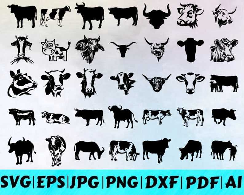 Cow Svg Cute Cow Svg Farm Animal Svg 