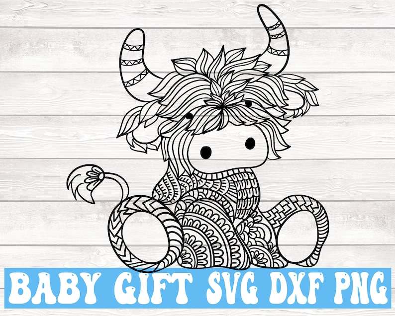 Silhouette Cow Svg Mandala Cow Svg Highland Heifer 