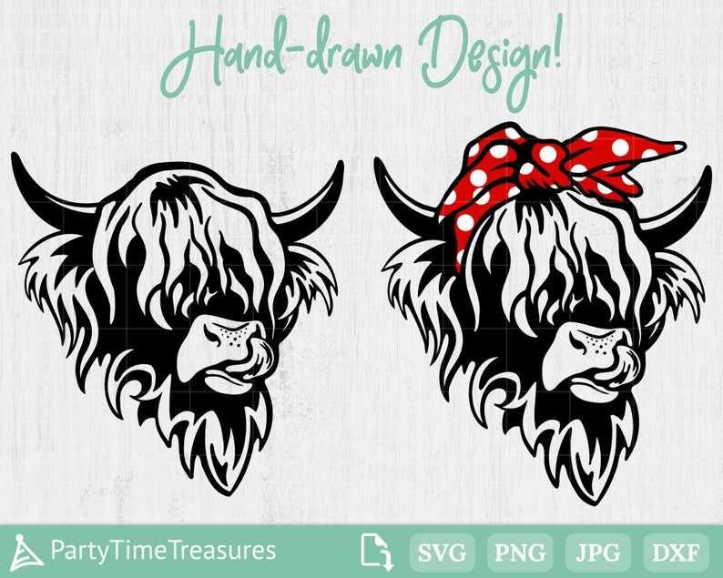 Highland Cow Face Svg Cow Face Svg Cow Bandana Svg 