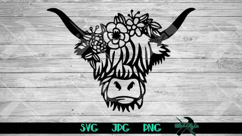 Highland Cow SVG Cow Flower Crown#1