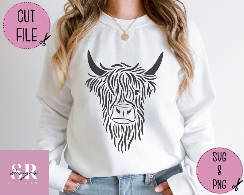 Highland Cow Cut File Vinyl Highland Cow SVG