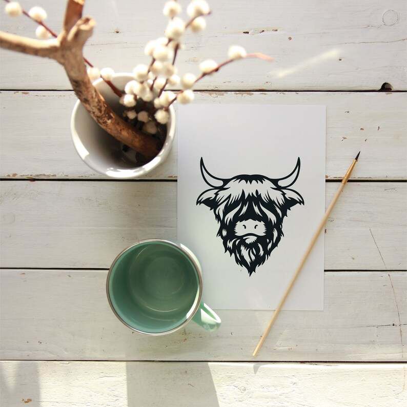 Highland Cow Silhouette Svg Cute Cow SVG Highland Cow SVG 