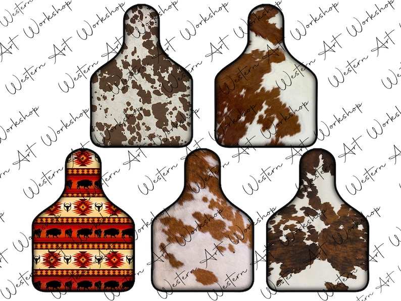 Western Cow Tag Png Sublimation Cow Tag#3