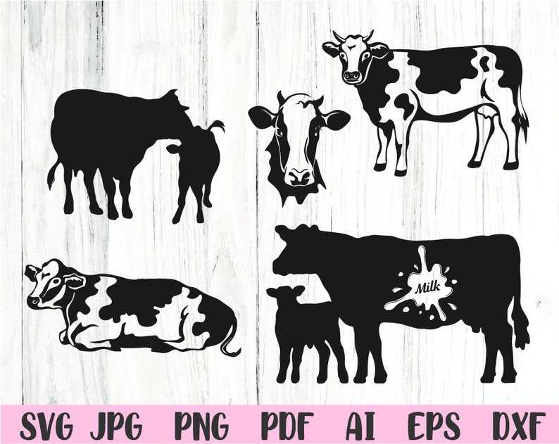 Cow Silhouette Svg Caw Face SVG#3