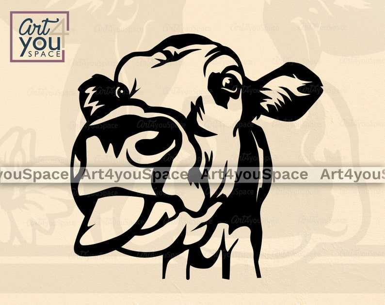 Face Head Laser Cut Vector Funny Farm Animal Clipart Download#5