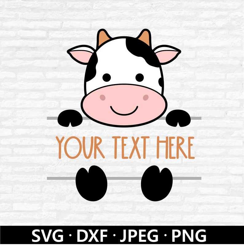 Cow Monogram SVG Cute Cow Cut File 