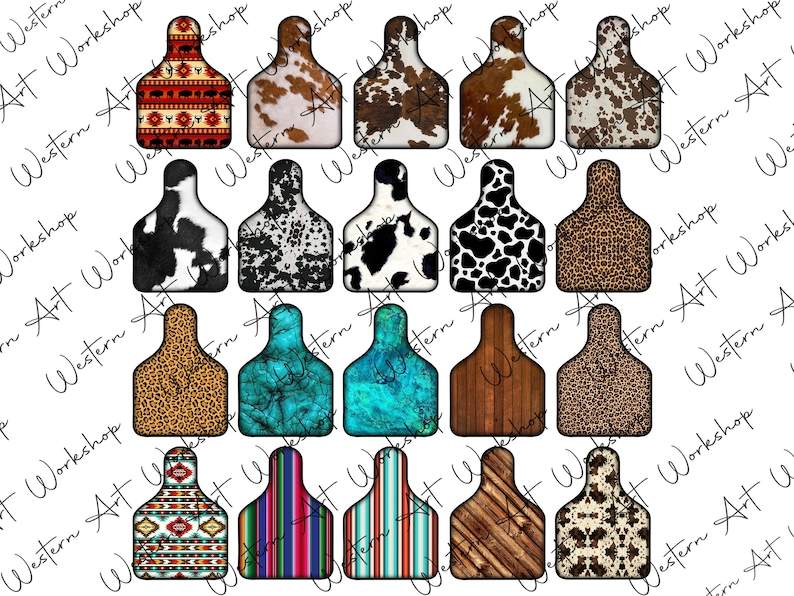 Western Cow Tag Png Sublimation Cow Tag 