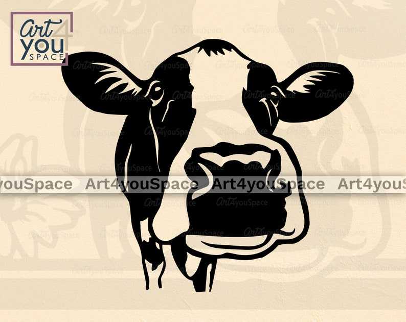 Face Head Laser Cut Vector Funny Farm Animal Clipart Download#7