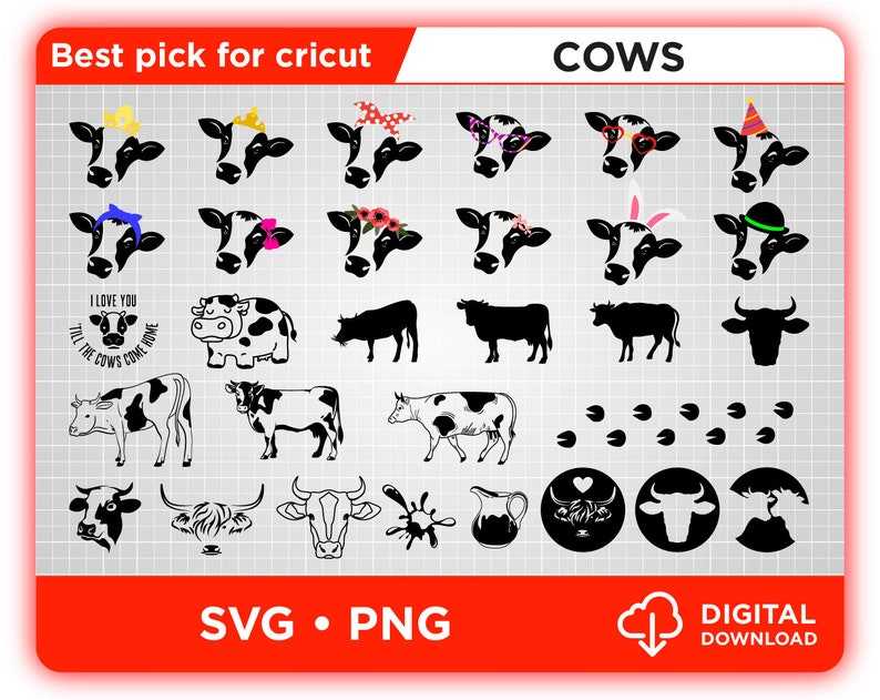 Cow Svg, Highland Cow Svg, Cow Print Svg, Cow Skull Svg 
