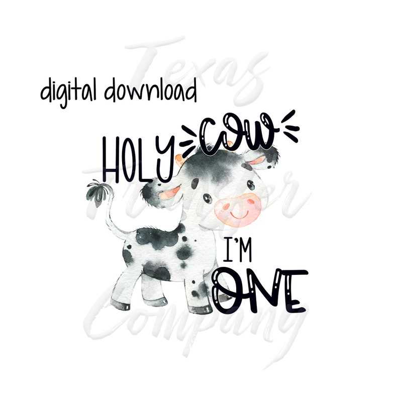 Moo Moo I'm Two Digital Download Cow Birthday Png 