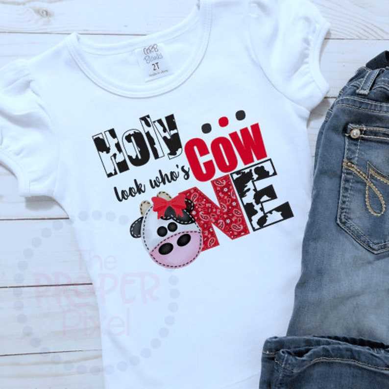 Holy Cow I'm One in Red and Black PNG Design Barn Birthday Party, Holy Cow 