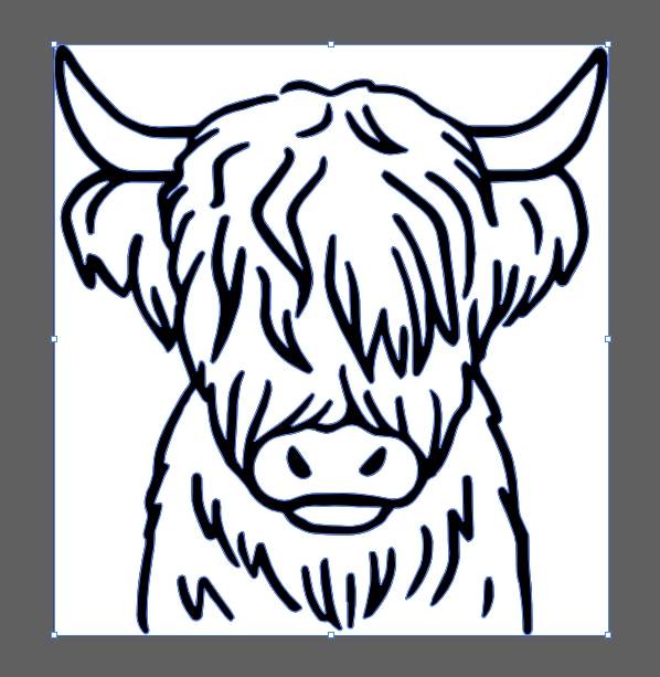 Highland Cow SVG, Rose Cow Keychain SVG