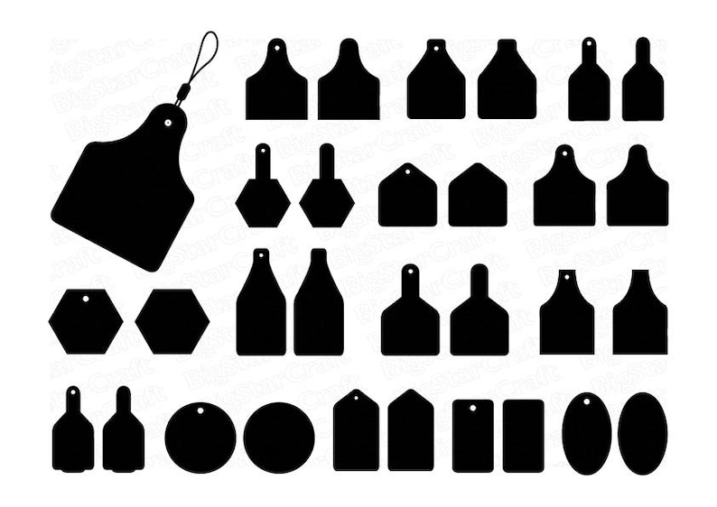 Cow Ear Tags SVG Bundle Cow Tag SVG