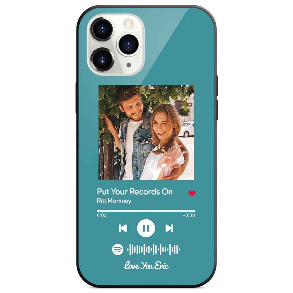 Custom Spotify Code Music iphone Case With Text - Light Blue | Custom