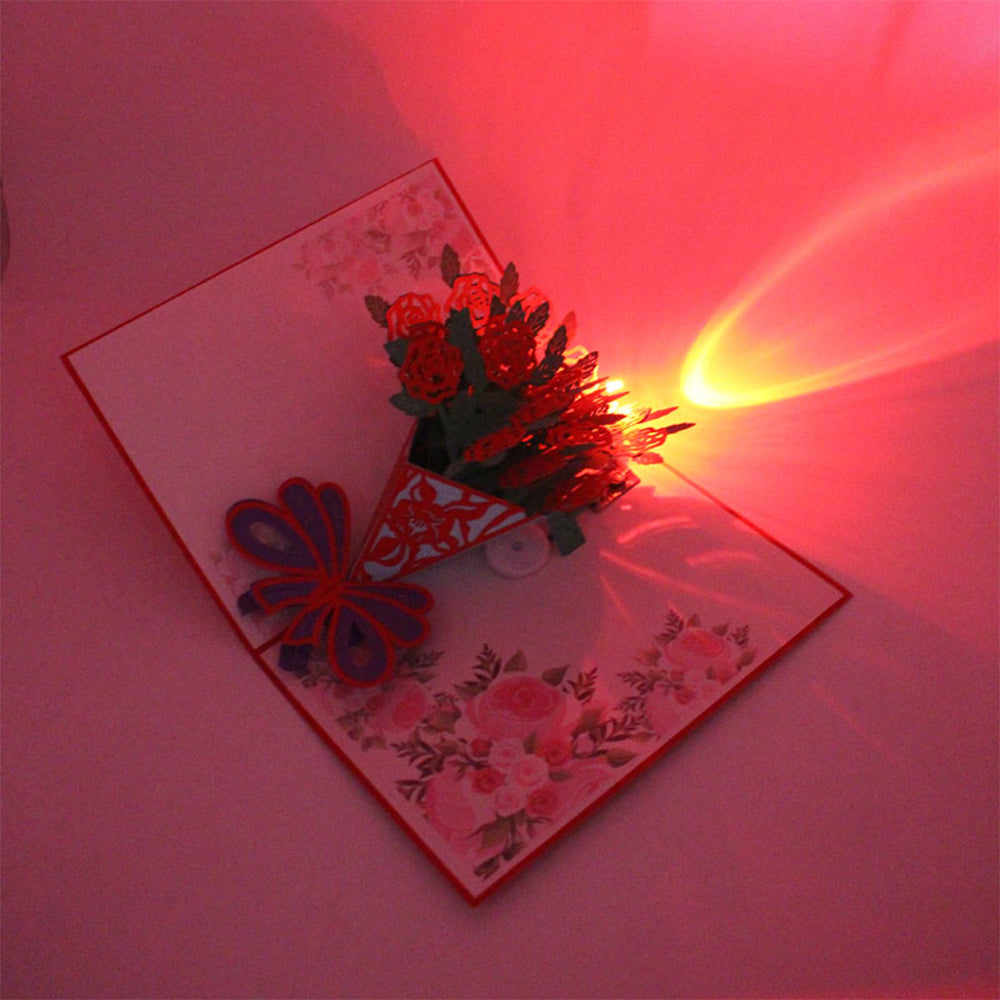 Music Rose Flower 3D Pop Up Birthday Cards Led Light Pop Up Greeting Card |  Custom Spotify Glass Plaque - Turn Unforgettable Memories into the Best  Gifts