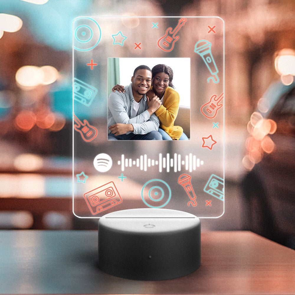 Custom Spotify Night Light with 7 Colors Personalized Night Light Mic