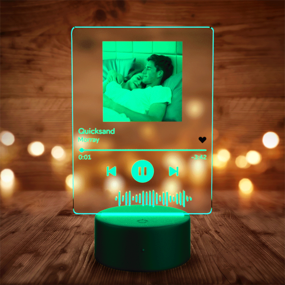 Zouwii Personalizzato Spotify Code Acrilico Music Board Spotify Music Glass Acrilico Song Album Cover Codice Personalizzato Display Targa 