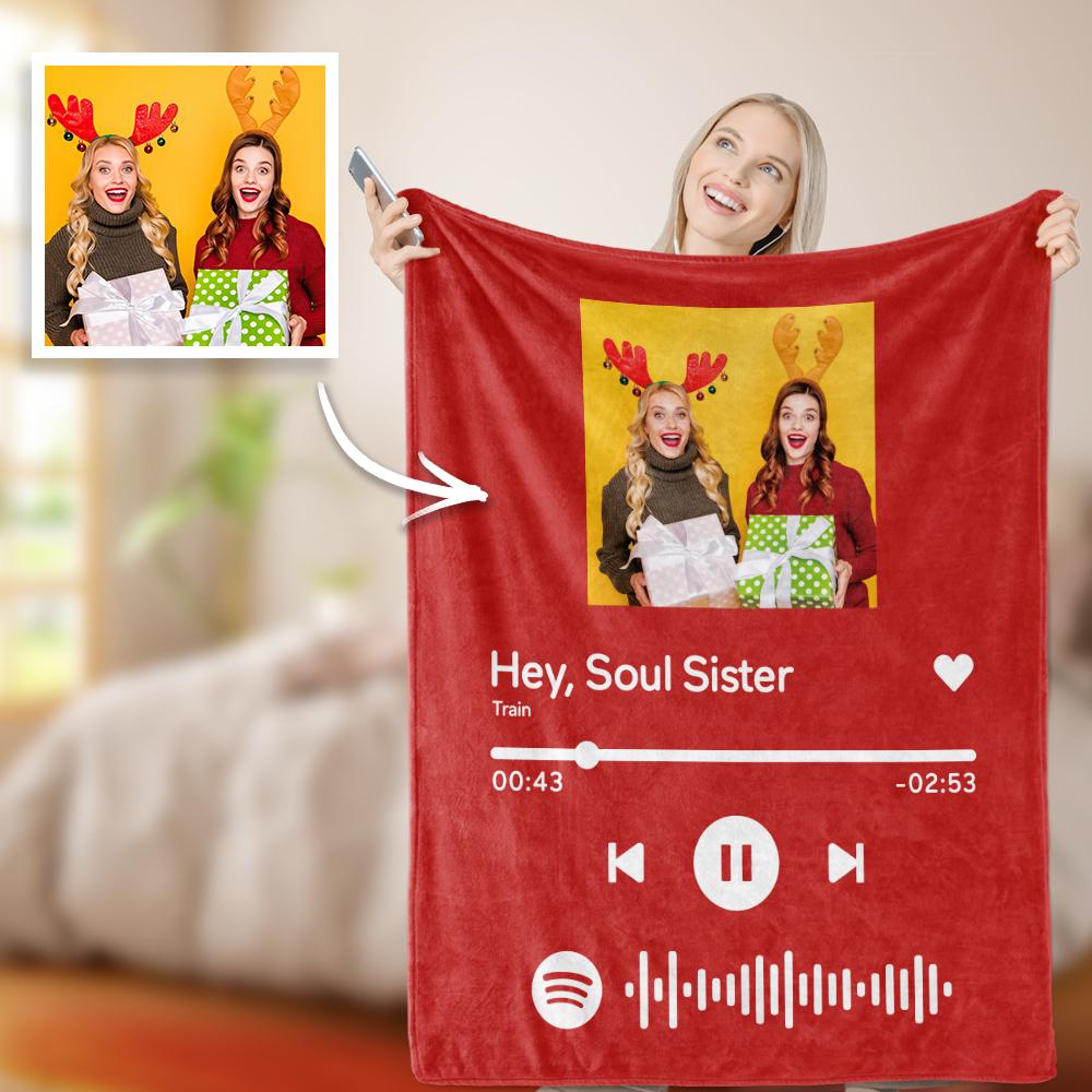 Custom Spotify Code Blanket Personalized Photo Blankets For Besties