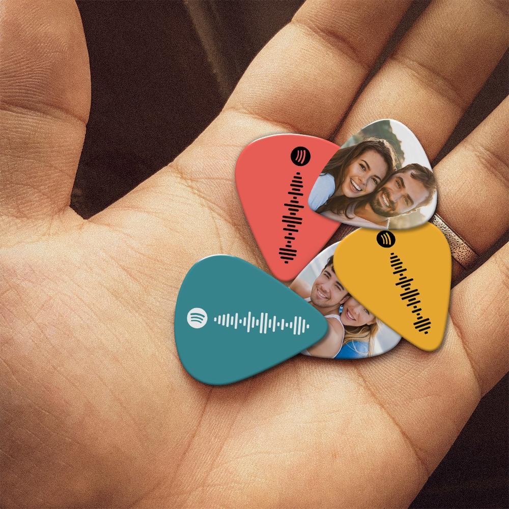 Spotify Music Code Guitar Pick 12Pcs With Photo Yellow MySpotifyGlass