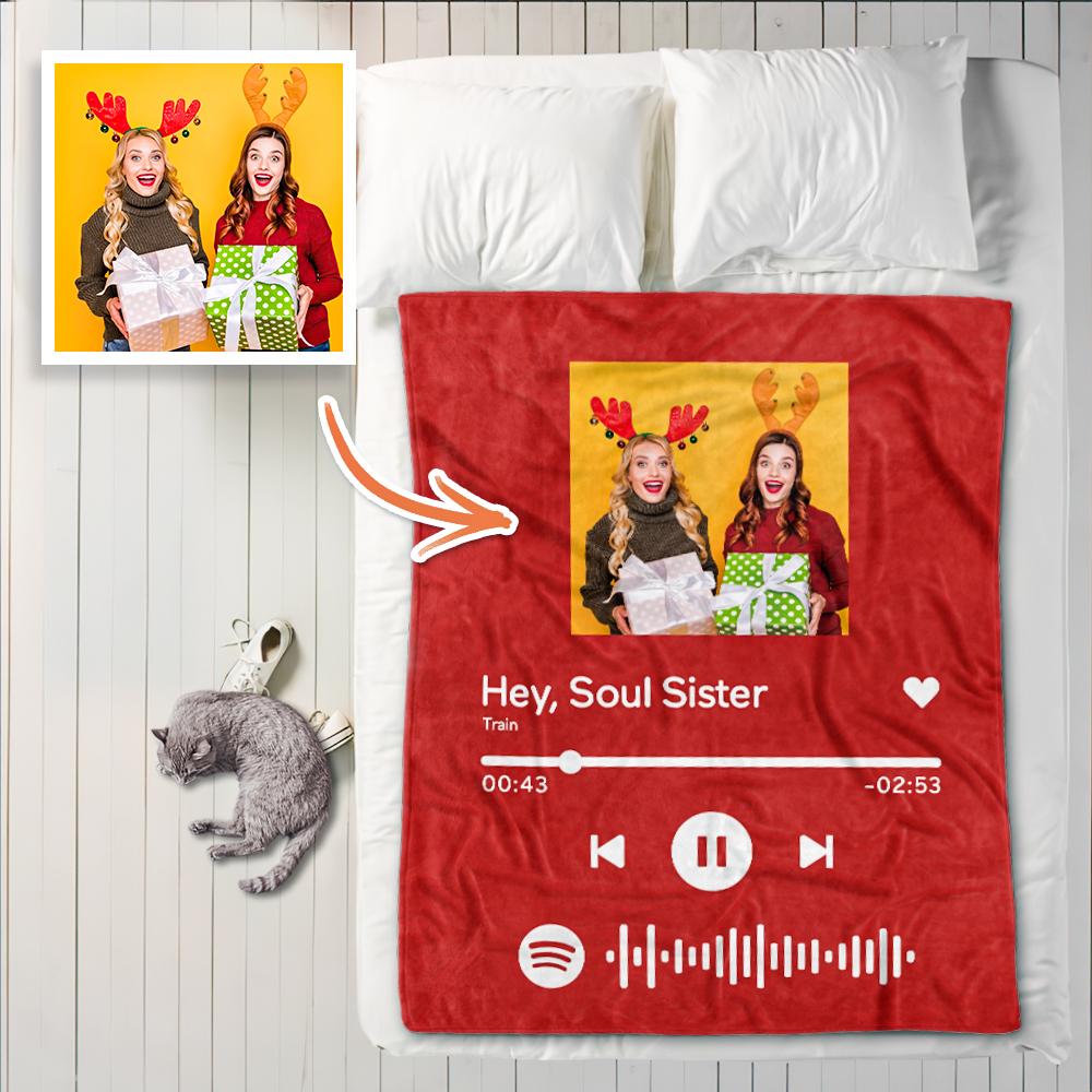 Custom Spotify Code Blanket Personalized Photo Blankets For Besties