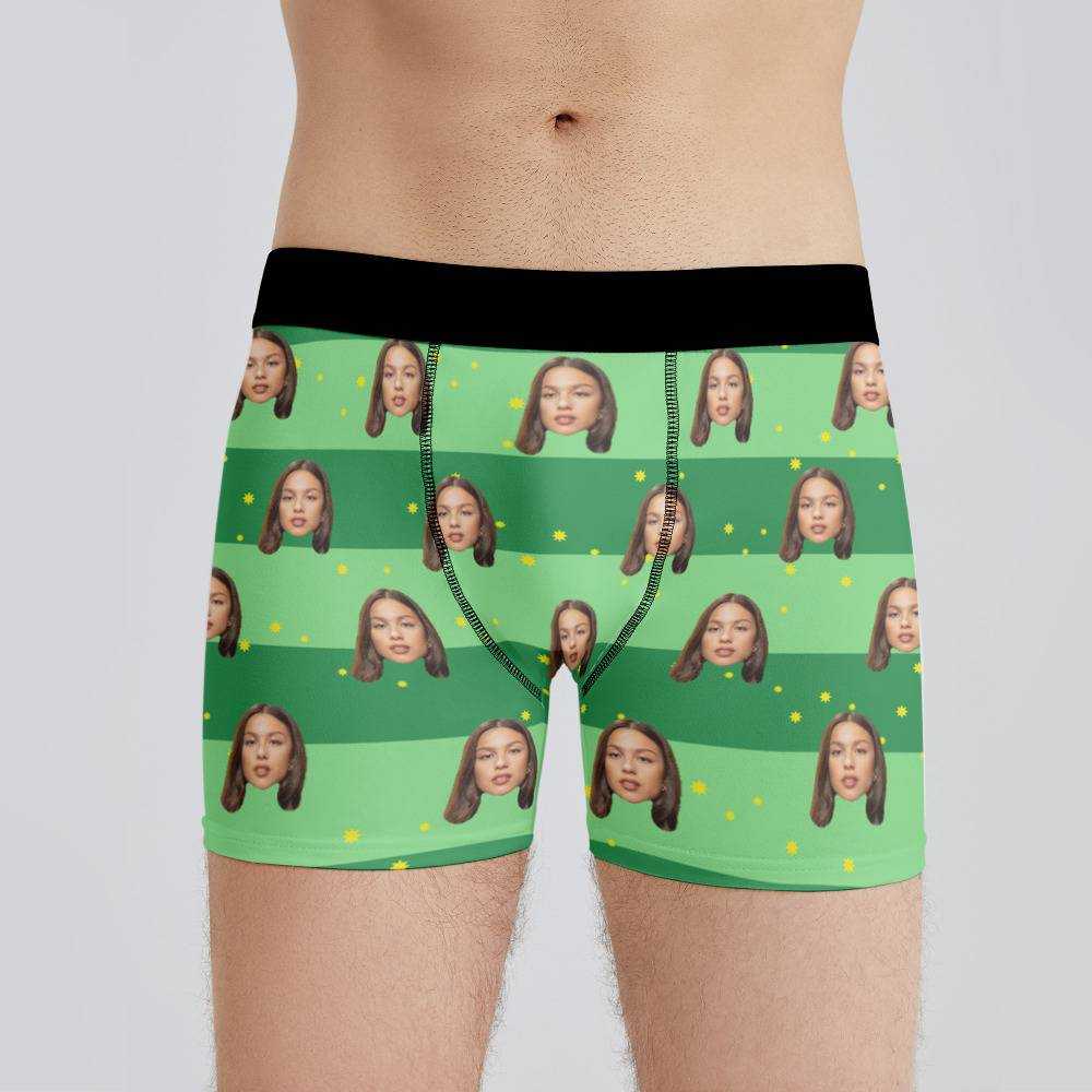 Olivia Rodrigo Boxers Custom Photo Boxers Men s Underwear Striped Printed Boxers Green