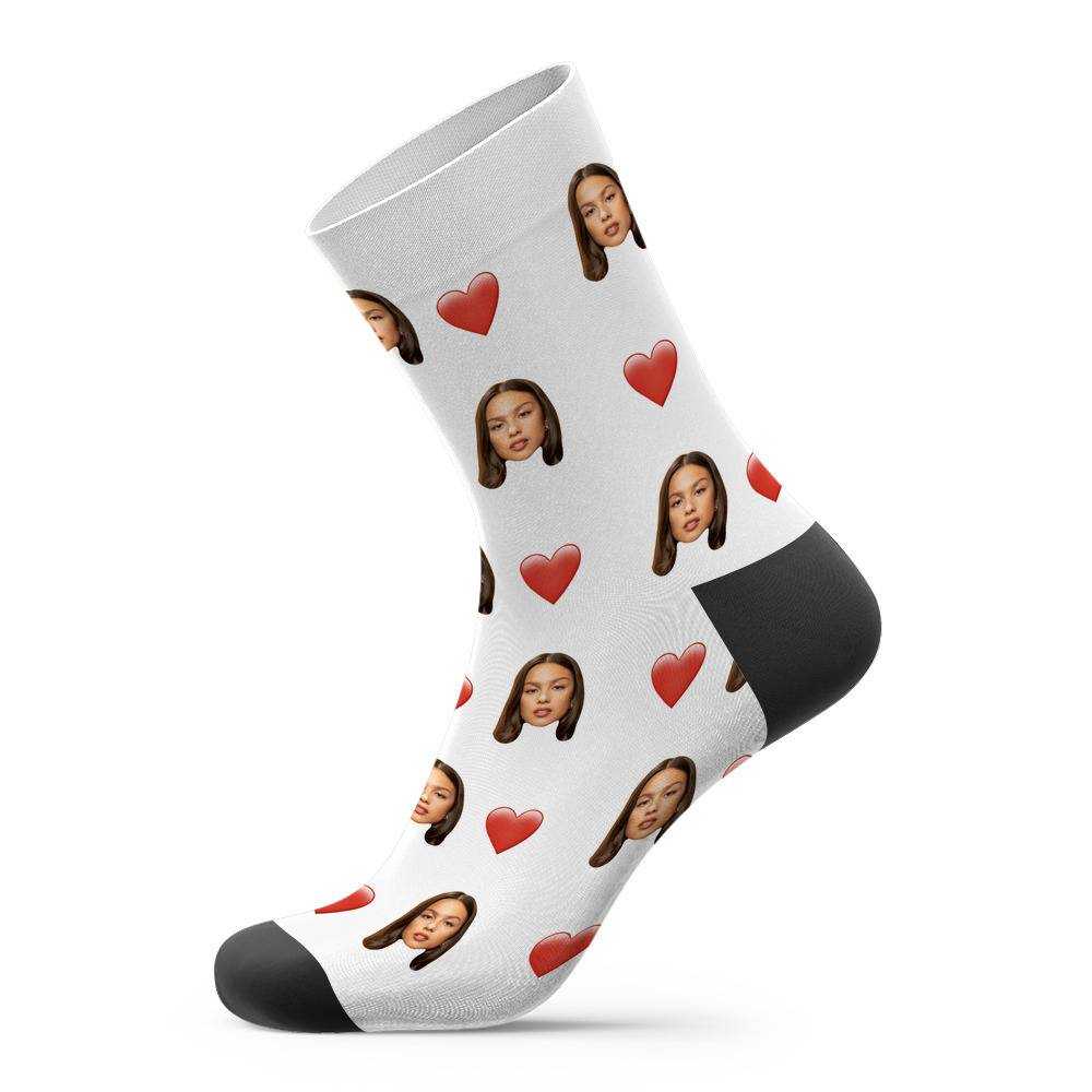 Olivia Rodrigo Socks Custom Photo Socks Heart Socks White