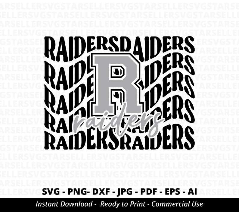 Raiders SVG PNG, Stacked Raiders svg, Raiders Cheer svg#3