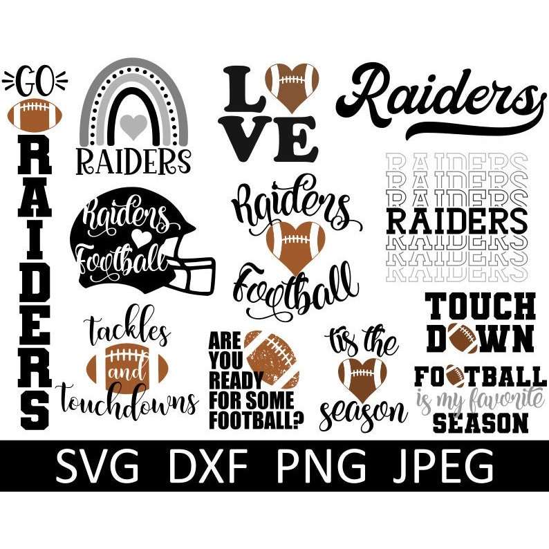 Football SVG Bundle, Football Rainbow SVG, Raiders Clipart, Digital Download#1