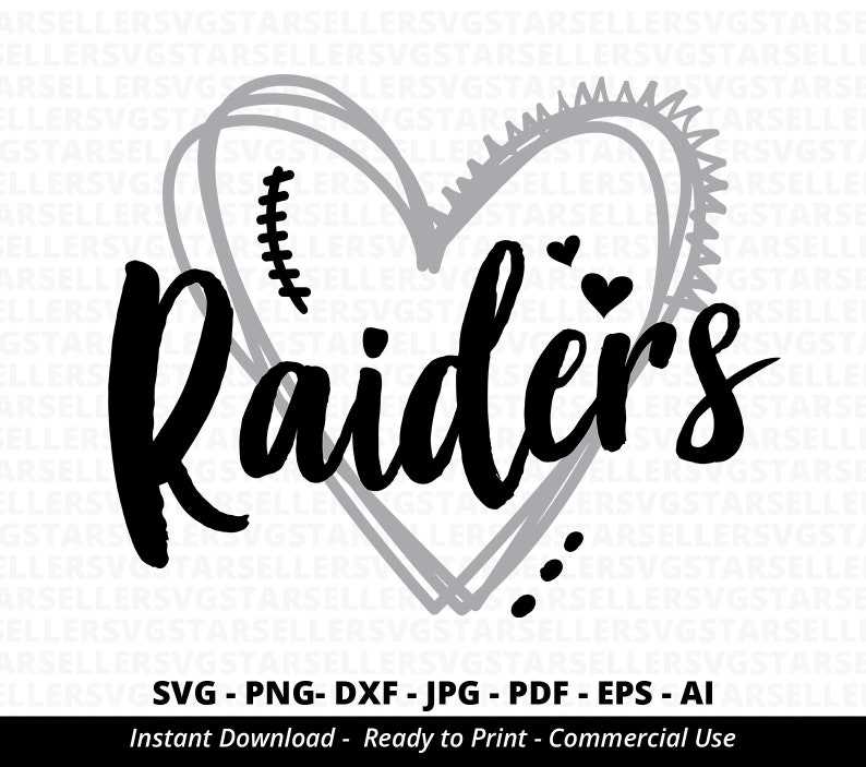 Raiders Heart SVG, Raiders Football Svg, Raiders Cheer Svg#3