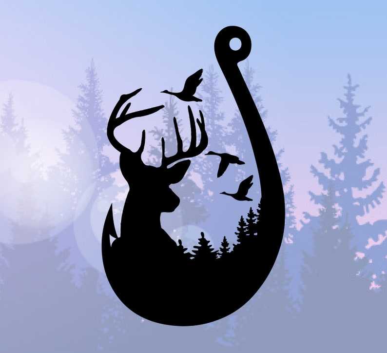 Deer Hunting Svg, Deer and Hook for Cricut and Silhouette