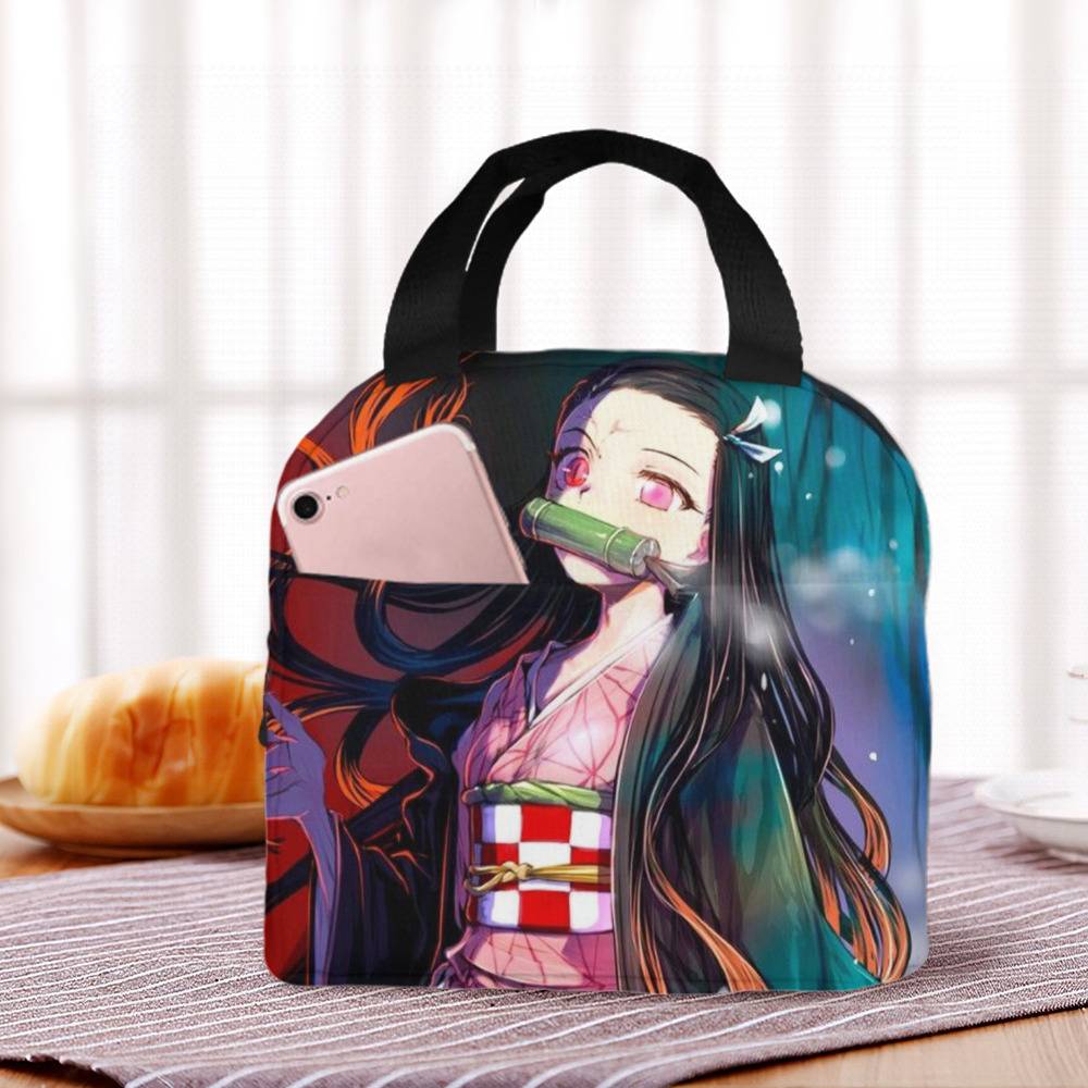 SPIRTUDE Anime Nezuko Lunch Box Cooler Bag Lunch Bag Travel Portable  Storage Reusable Crossing Bag (Nezuko)