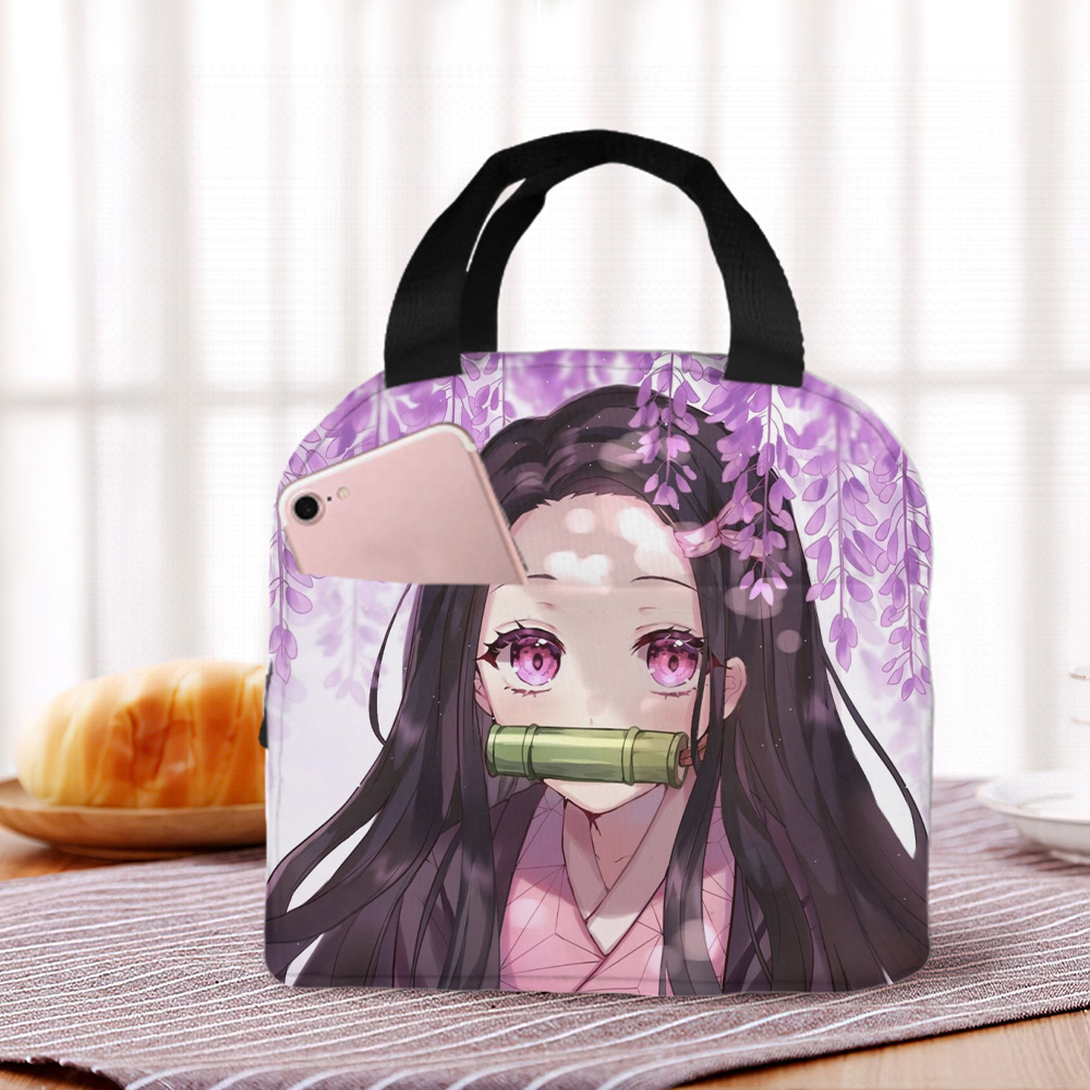 SPIRTUDE Anime Nezuko Lunch Box Cooler Bag Lunch Bag Travel Portable  Storage Reusable Crossing Bag (Nezuko)