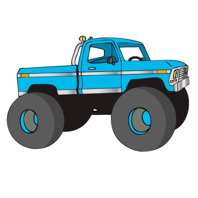 Free Monster Truck Svg, Blue Monster Truck Svg