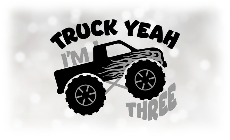 Simple Monster Truck Svg, Black Monster Truck With Gray Accents And Truck Yeah I'm 3 SVG