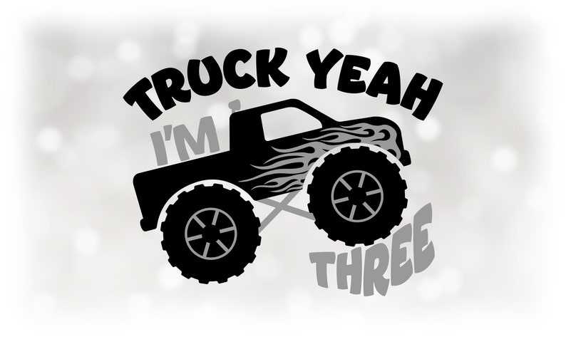 Simple Monster Truck Svg, Black Monster Truck With Gray Accents And Truck Yeah I'm 3 SVG#1