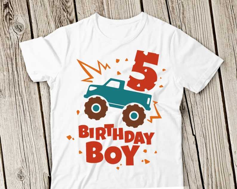 Monster Truck Birthday Svg, Birthday Boy SVG 5 Years Old Boy Svg#1