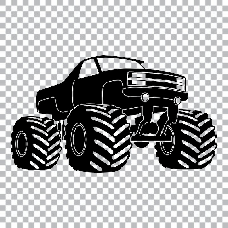 Simple Monster Truck Svg, Black Monster Truck SVG PNG