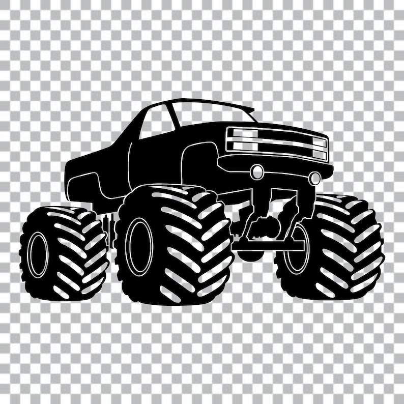 Simple Monster Truck Svg, Black Monster Truck SVG PNG#1