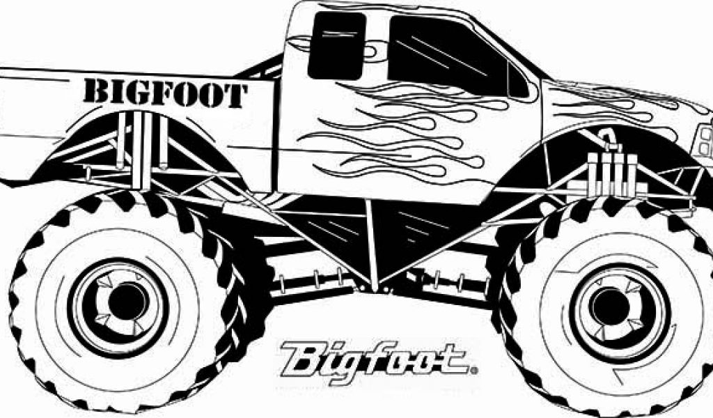 Free Monster Truck Svg, Big Foot Monster Truck Black And White Svg