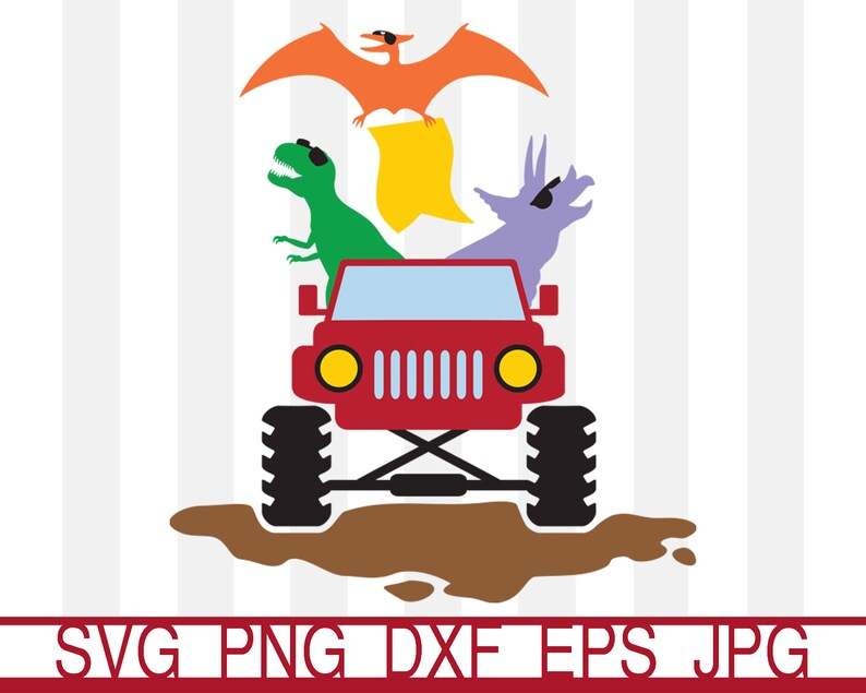 Monster Truck Svg, Dinosaurs Party Svg Dinosaur Monster Truck Svg#1