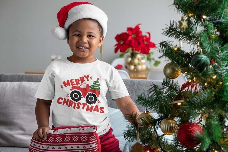 Monster Truck Svg, Merry Christmas Monster Truck Svg Christmas Tree Svg#3