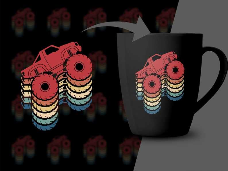 Monster Truck Svg, Retro Monster Truck Svg Monster Truck Lover Svg#6