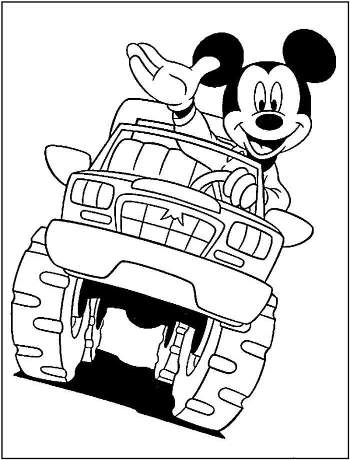 Free Monster Truck Svg, Cartoon Mickey Drives A Monster Truck Svg