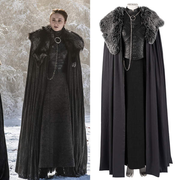 Jon Snow Costume, Sansa Stark Cosplay Stage Costume Set#1