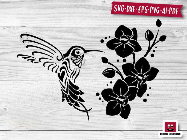 Hummingbird Flower Svg, Hummingbird SVG Bird SVG Hummingbird Flowers Svg Flower Humming Bird Cut File#1
